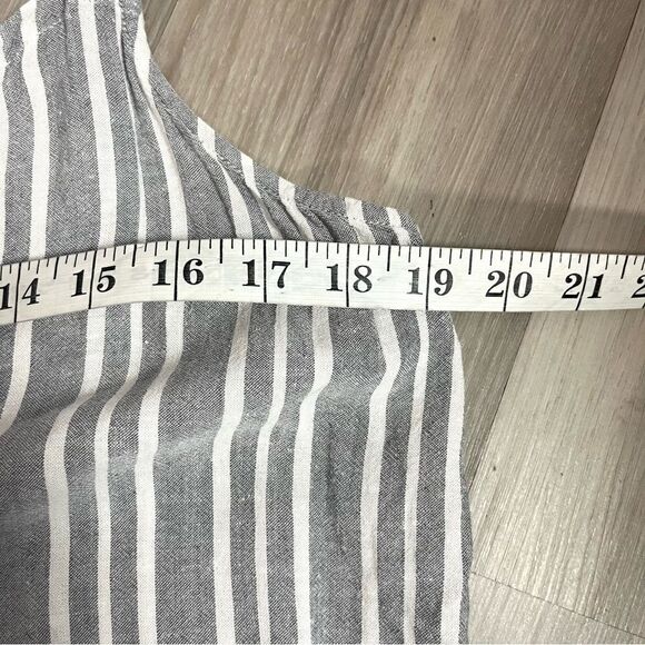 Rails Jumpsuit Women’s Large Brooklyn Gray Caldas Striped Linen Blend Sleeveless - Picture 10 of 12